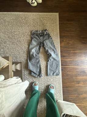 H&M Divided Gray Acid Wash Wide Leg Jeans